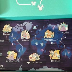 D23 Around the World of Disney Parks pin set
